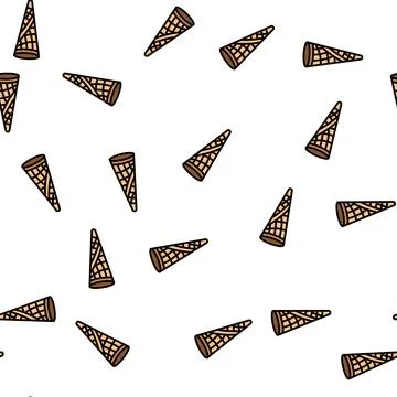 Cone ice cream vector seamless pattern 库存插图