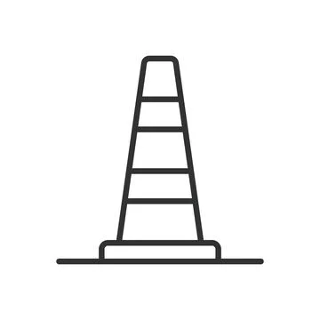 Cone, icon in line design. Cone, traffic cone, construction cone, road safety Stock Illustration