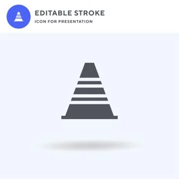 Cone icon vector, filled flat sign, solid pictogram isolated on white, logo i Stock Illustration