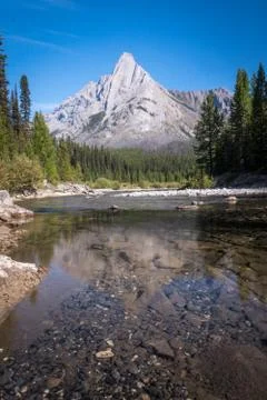 Cone Mountain reflection in water Stock Photos