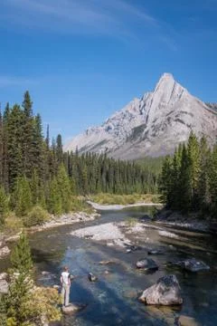 Cone Mountain reflection in water Stock Photos