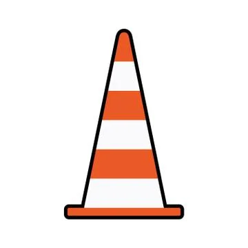 Cone orange under construction repair icon. Vector graphic Stock Illustration