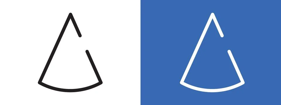 Cone shape 3D logo sign set vector outline 스톡 일러스트