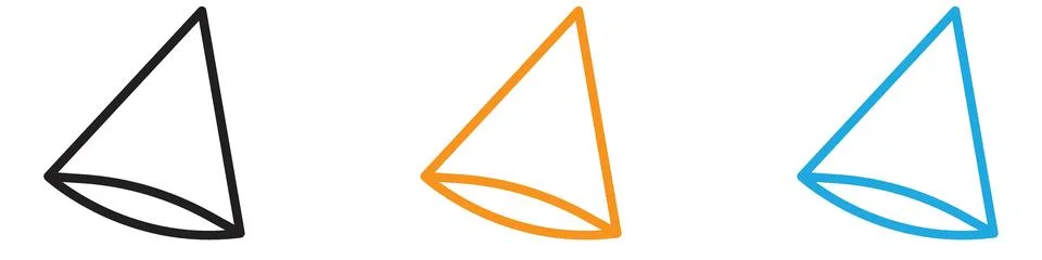 Cone shape 3D vector logo set collection for web app ui Stock Illustration