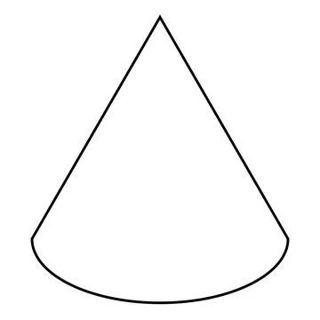 Cone shape, black and white vector illustration Stock Illustration