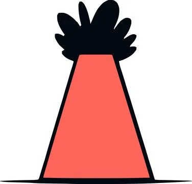 Cone Shape Design with Playful Black Elements Stock Illustration