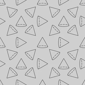 Cone Shape line seamless pattern - vector Geometry Science background Stock Illustration