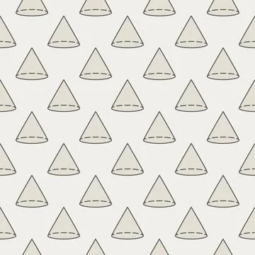 Cone Shape vector creative seamless pattern. Geometry colored background Stock Illustration