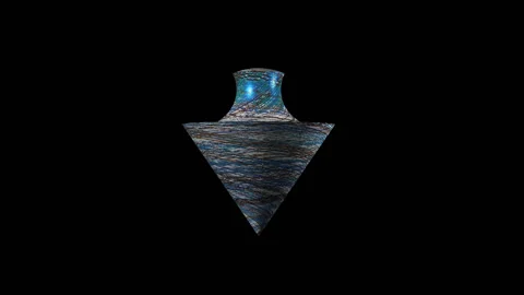 Cone-shaped figure rotates downwards 3d rendering Stock Footage 210400245