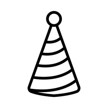 Cone shaped hat icon vector outline illustration 스톡 일러스트