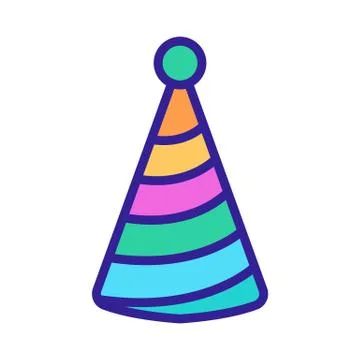 Cone shaped hat icon vector outline illustration Illustrazione stock
