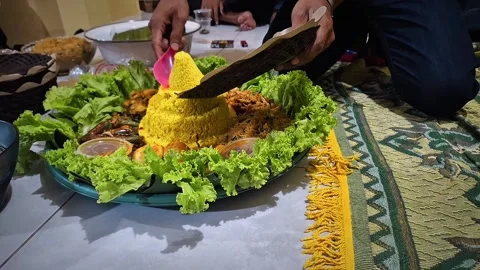 Cone-shaped rice Stock Footage 287108334