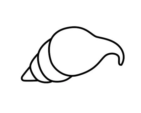 Cone-shaped seashell - vector linear picture for coloring. Illustrazione stock