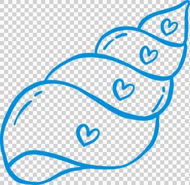 Cone Shell Seashell Outline Playful Hand Draw Stock Illustration