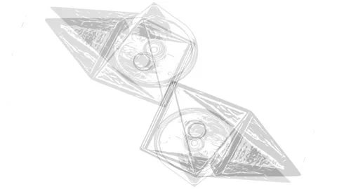 Cone Triangle Fluid Black and White Line Animation in Perspective Stock Footage 304817036