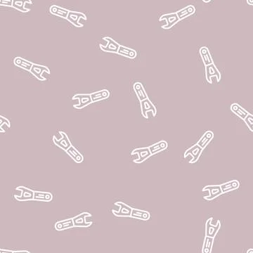 Cone wrench line vector seamless pattern Illustrazione stock