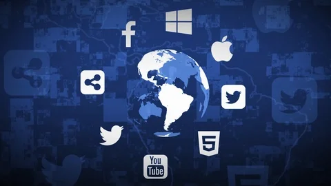CONECTION IN FUTURE WITH SYMBOLS TO NEW WORLD Stock Footage 125283307