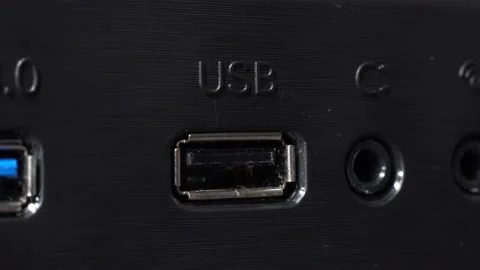 Conencting device to usb 2 port Stock Footage 130483705