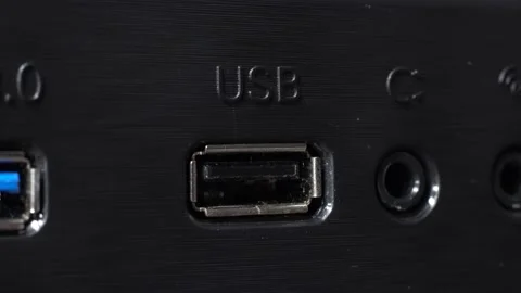Conencting device to usb 2 port Stock Footage 130483742