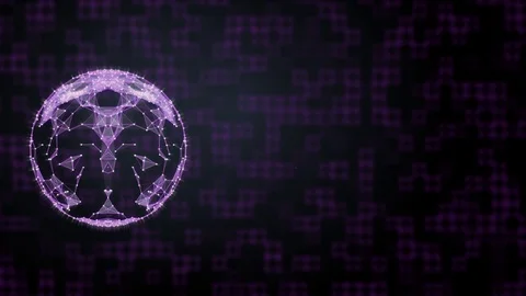 Conept of cyberspace and programming. Virtual projection of planet in plexus Stock Footage 121935286