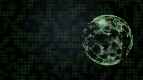 Conept of cyberspace and programming. Virtual projection of planet in plexus イラスト素材