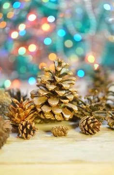 Cones on bokeh background 스톡 사진