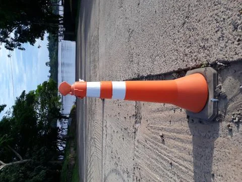 Cones lined with a river bottom and a lot of vegetation Stock Photos