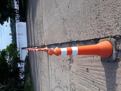 Cones lined with a river bottom and a lot of vegetation Stock Photos