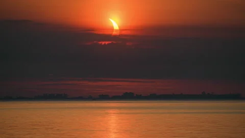 Coney Island Solar Eclipse Stock Footage 155662720