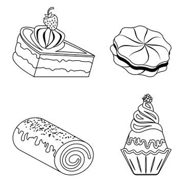 Confection, bakery products Stock Illustration