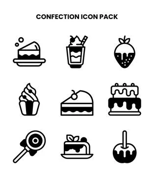 Confection DuoTone Graphics Icons Pack Stock Illustration