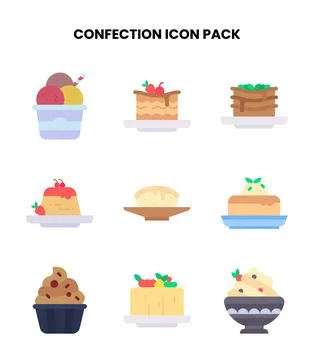 Confection Flat UI Icons Pack Stock Illustration