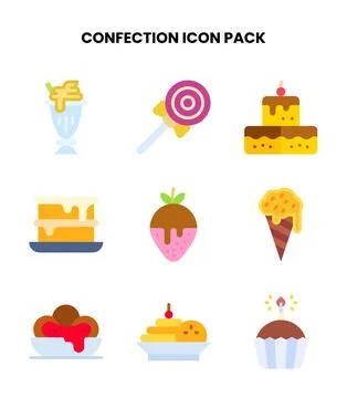 Confection Flat UI Icons Pack Illustration