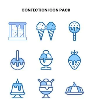 Confection Two Colour Set Icons Pack Stock Illustration