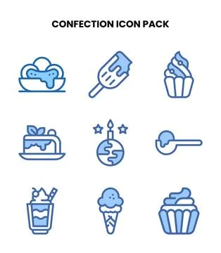 Confection Two Colour Vector Icons Pack Illustrazione stock