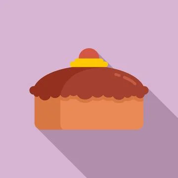 Confectioner cake icon, flat style Stock Illustration