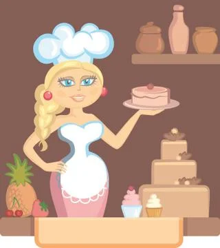 The confectioner Stock Illustration