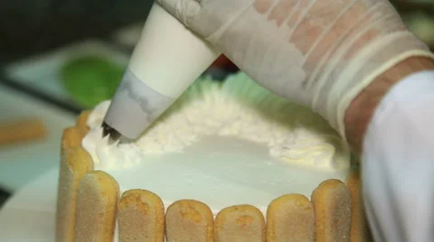 Confectioner Makes a Cake Stock Footage 65816727
