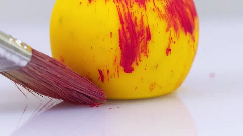 Confectioner making a dessert in the form of fruit. Stock Footage 142451865