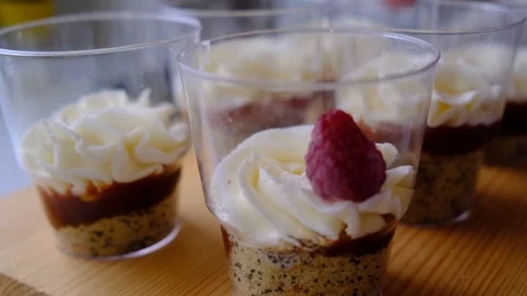 A confectioner prepares a berry trifle Video stock 113019184