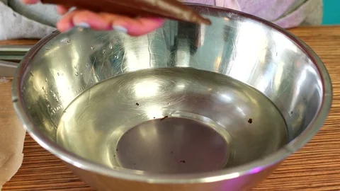 The Confectioner is Preparing a Dessert of Chocolate Stock Footage 75599472