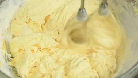 The confectioner preparing mixture for cake. Stock Footage 194921120