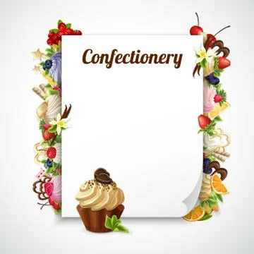 Confectionery Decorative Frame Stock Illustration