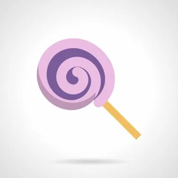 Confectionery flat vector icon. Purple lollipop Stock Illustration