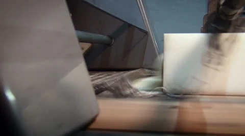 Confectionery. Making Swiss Roll Process. Pastry Portion Coming on Conveyer, Stock Footage 68622099