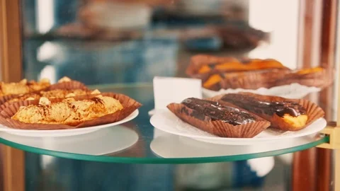 Confectionery refrigerated showcase Stockbeeldmateriaal 100855929