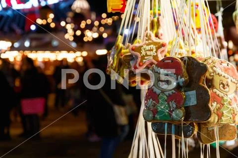 Confectionery Stall at Winter Wonderland Stock Photos