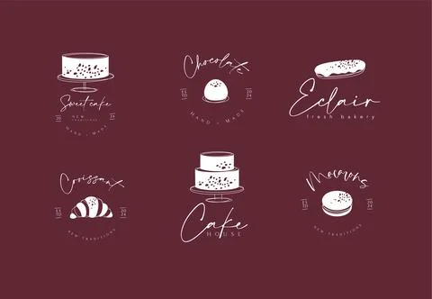 Confectionery sweet labels red Stock Illustration