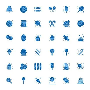 Confectionery Vector Icon Toolkit featuring 36 Detail Enhanced High Resolut.. Stock Illustration