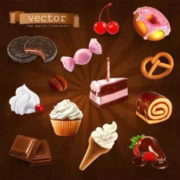 Confectionery, vector set 2 Stock Illustration